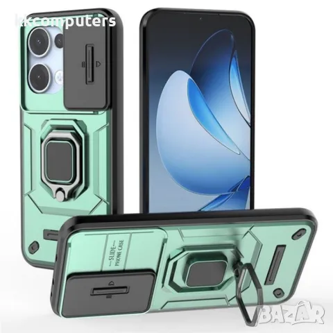 Oppo Reno13 5G Удароустойчив Ring Holder/ Lens Cover Калъф и Протектор, снимка 3 - Калъфи, кейсове - 49890229