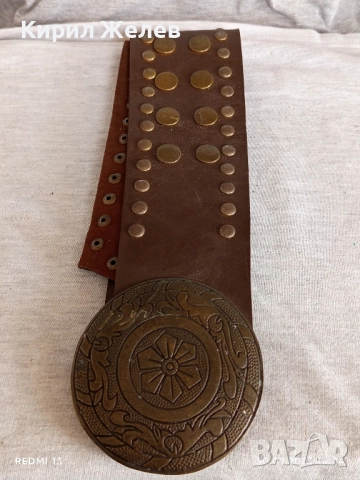 Дамски кожен колан с капси красива катарама тока интересен модел 22922, снимка 6 - Колани - 51893245