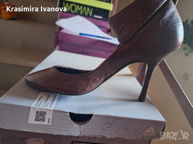 нови обувки естествена кожа кафе, снимка 3 - Дамски обувки на ток - 54184747