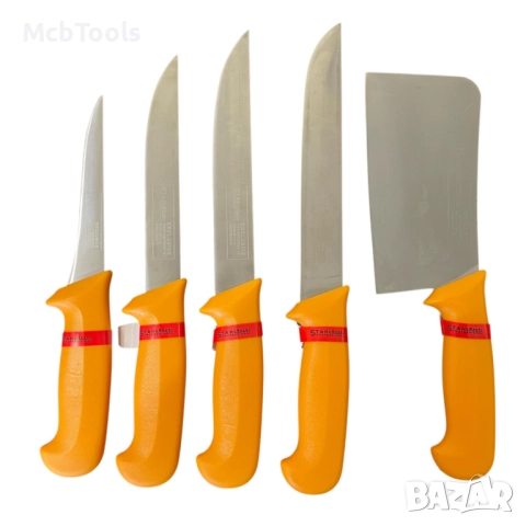 Комплект професионални месарски ножове и сатър, 5 броя STAHLMAYER Exclusive, снимка 2 - Други - 51437696