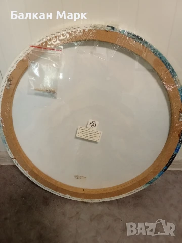 Абстрактна картина диаметър 60 см върху дървена рамка, снимка 2 - Картини - 50797208