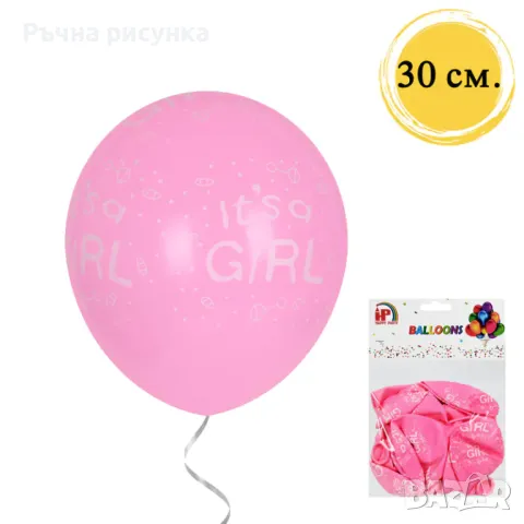 Балони "It's a girl" /10 броя/, снимка 1 - Декорация за дома - 46819689