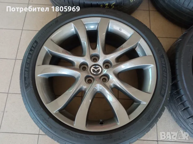 4бр. ал. джанти Mazda 6 (оригинални) 5x114,3 , 7,5x19 , ET45 с гуми 225/45/19 Michelin, снимка 2 - Гуми и джанти - 46903873