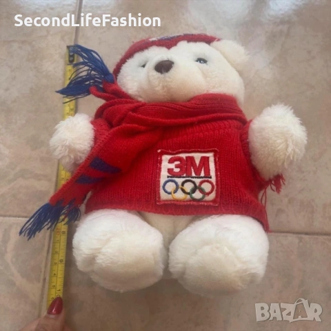 Плюшено мече от олимпийски игри 1992 , 25 см, снимка 3 - Плюшени играчки - 53941570