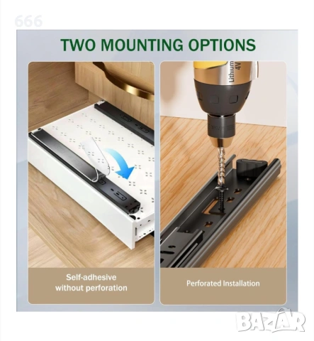 Комплект от 3 плъзгащи се чекмеджета с плавно затваряне, снимка 3 - Други стоки за дома - 54155232