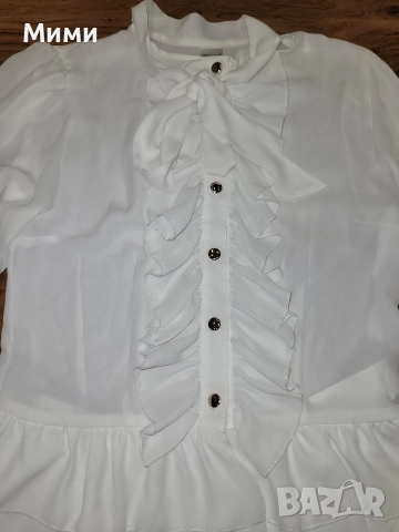 Бяла риза Lucy с удължен гръб, снимка 2 - Ризи - 52670089