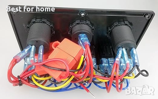 Pactrade Marine, 6-полюсен, син LED панел с лостов превключвател, USB, снимка 4 - Аксесоари и консумативи - 52807521