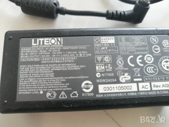 Зарядно за лаптоп, Acer, PA-1650-22, 19V, 3.42A, 65W, букса 5.5*1.7mm, снимка 3 - Лаптоп аксесоари - 50334277