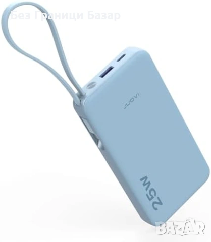 Нов power bank Преносима батерия 25W 10000mAh USB-C кабел 3 изхода LED