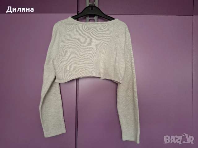 Носена сива жилетка болеро H&M 122/128 см, снимка 2 - Детски пуловери и жилетки - 51654809