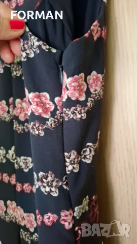 РАЗКОШНА тъмносиня кукленска рокля на розови цветчета, снимка 8 - Рокли - 49820018