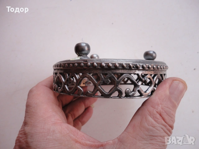 Холандски порцеланов съд купа с калай Workum K, снимка 4 - Антикварни и старинни предмети - 54095558