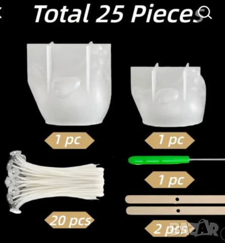 Молдове комплект за свещи 25 части кокошки с аксесоари , снимка 2 - Форми - 53257681