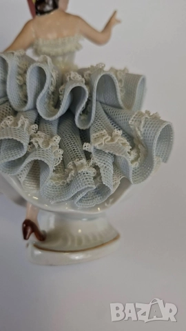 Порцеланова синя балерина - Sandizell, Dresden, снимка 6 - Статуетки - 52615916