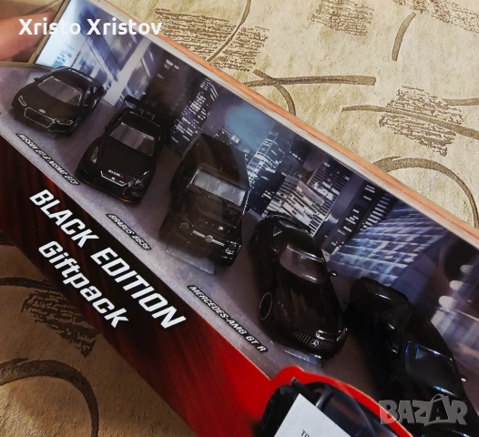 Majorette - Комплект от 5 броя метални коли Black Edition