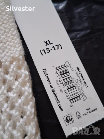 Дамско плетено елече на ресни, Чисто ново, размер XL , снимка 16 - Елеци - 50861857