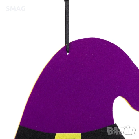 Halloween / Хелоуин декоративна тиква от сукно с лилава шапка_1207012, снимка 2 - Декорация за дома - 52024278