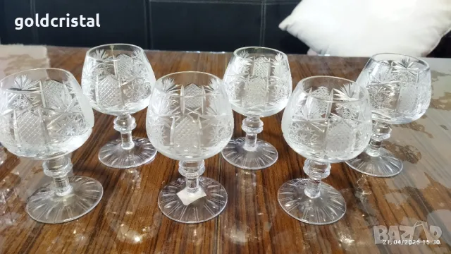 кристални чаши Ропотамо коняк, снимка 10 - Антикварни и старинни предмети - 50093921