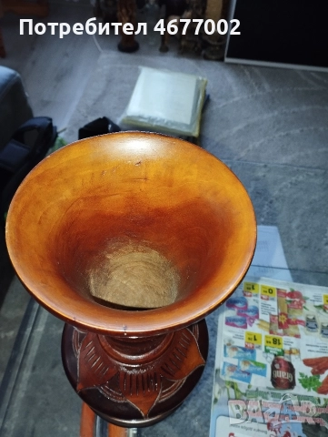 перфектна дърворезба ваза, снимка 3 - Антикварни и старинни предмети - 52924899