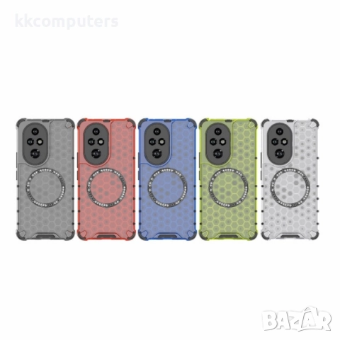 Honor 200 Pro 5G Силиконов Калъф Honeycomb TPU и Протектор, снимка 2 - Калъфи, кейсове - 52671885