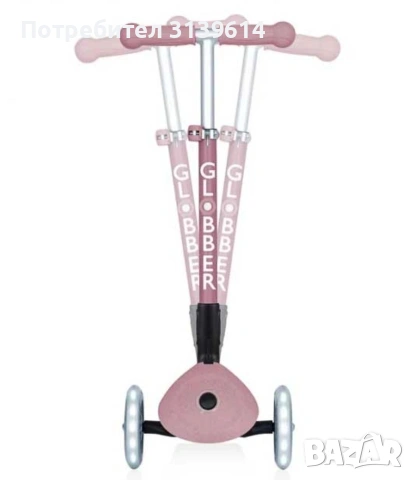 Тротинетка розова Globber Junior Foldable Lights Ecologic, снимка 4 - Скутери и тротинетки - 53851543