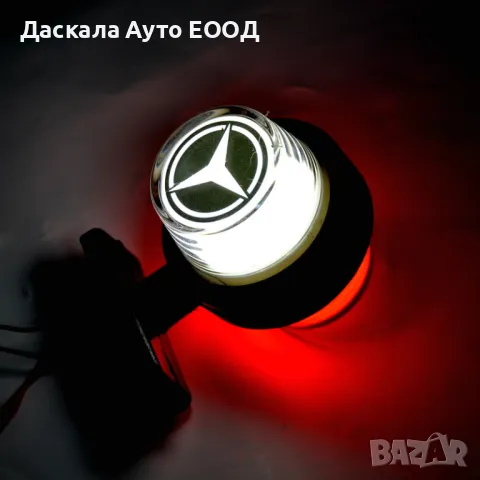 1бр. Лед LED НЕОН рогчета габарити червено-бяло 24V с лого MERCEDES, снимка 2 - Аксесоари и консумативи - 46924521