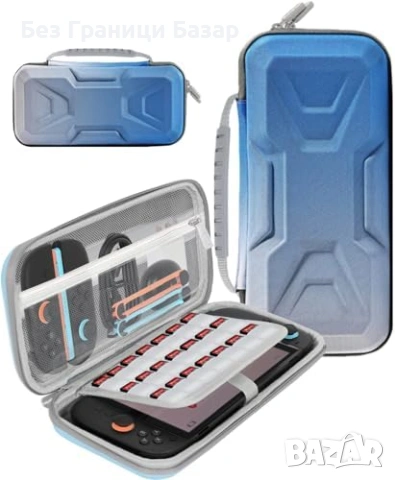 Нов кейс Калъф Nintendo Switch 2 2025 твърд EVA, водоустойчив, 20 игри слот