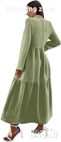 Дълга рокля в мента, снимка 2 - Рокли - 50277037