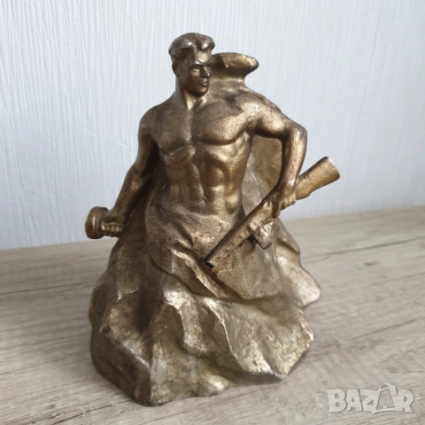Стара фигура бронз пластика ссср, снимка 5 - Антикварни и старинни предмети - 52258970