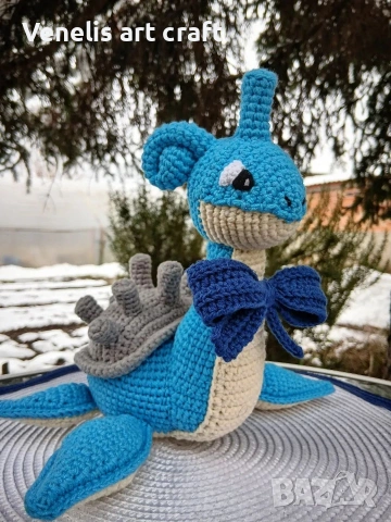 Покемон Лапрас/ Pokemon Lapras Плетена играчка , снимка 7 - Колекции - 53579620