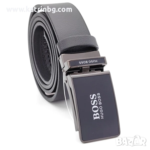 Мъжки колан BOSS естествена кожа с автоматична катарама, снимка 3 - Колани - 51656961