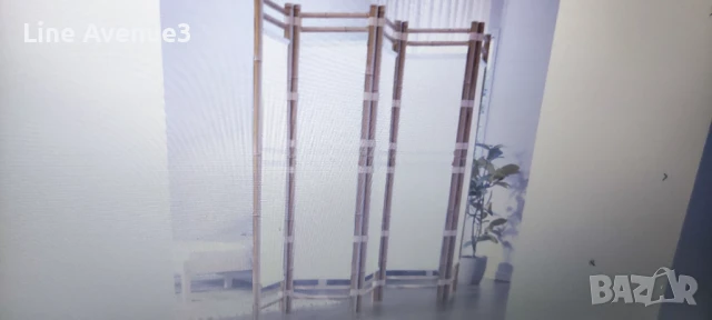 Сгъваема 5-панелна преграда за стая 200 см бамбук и платно, снимка 2 - Паравани - 51137859