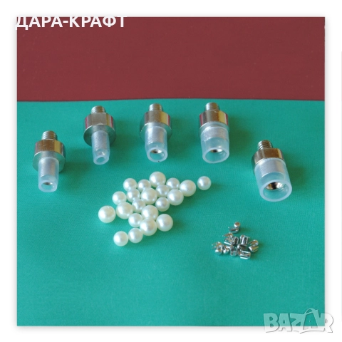 Машинка за поставяне на шивашки перли с нит с 5бр приставки с различни размери, снимка 2 - Други - 52044010