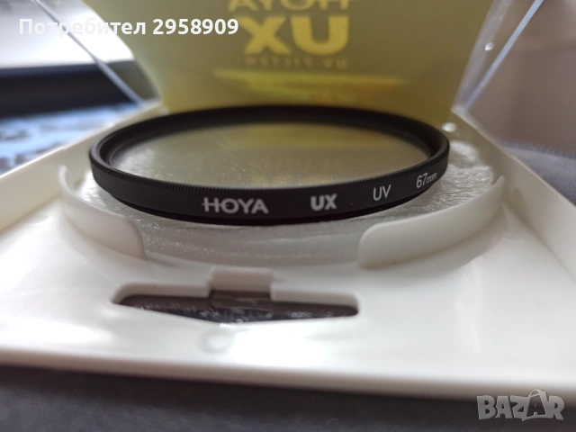 UV филтър Hoya 67 mm, снимка 2 - Обективи и филтри - 54291142