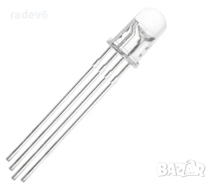 RGB светодиод, 5MM, общ катод, LED F5