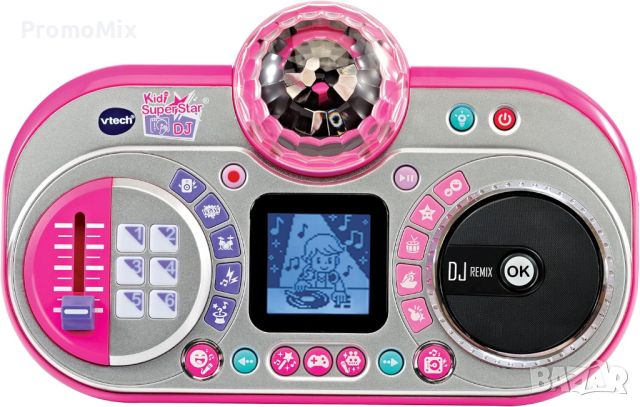 Музикално студио Vtech Kidi Superstar DJ 80-531703 Детски микрофон със стойка DJ пулт караоке музика, снимка 6 - Музикални играчки - 46682259