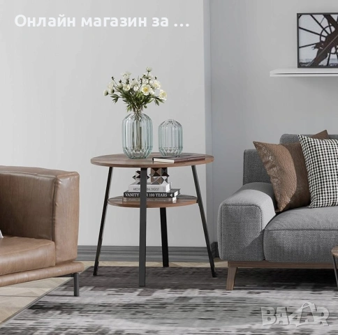 Маса за кафе ModernHome, лофт стил, метал/дърво, снимка 5 - Маси - 53381164