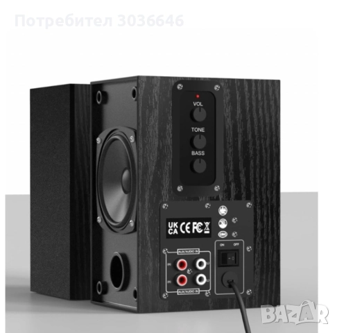 Комплект активни стерео колони Elimavi BT-04 30W с 4" говорители и тон контрол (настолни/рафтови), снимка 2 - Други услуги - 52753438