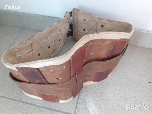 Стар широк кожен колан пояс силях, снимка 3 - Антикварни и старинни предмети - 50954351