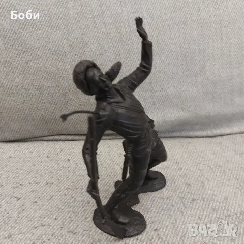 Стара Рядка Пластмасова Голяма Фигурка Каубой Трапер, снимка 4 - Колекции - 50239843