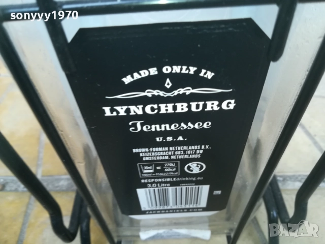 JACK DANIELS 3L-ГОЛЯМО ПРАЗНО ШИШЕ С МЕТАЛНА ЛЮЛКА 1611251811, снимка 18 - Колекции - 52433666