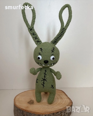Плетена играчка зомби заек, снимка 2 - Плюшени играчки - 52337832