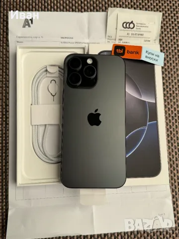 512*НОВ*ЛИЗИНГ 90лв/м•iPhone 16 pro Max Black айфон 16 про макс, снимка 2 - Apple iPhone - 50285473