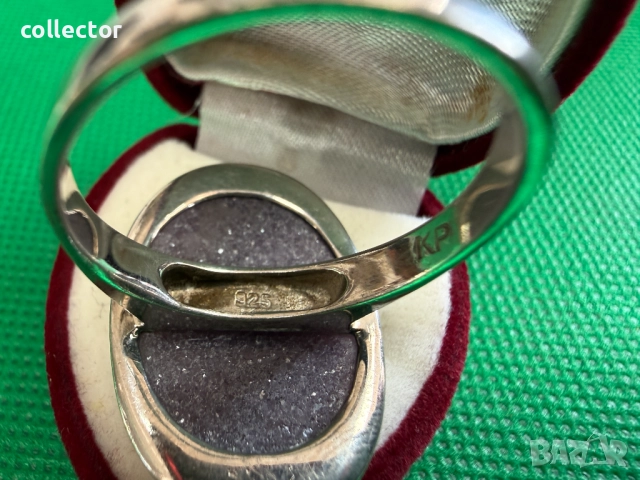 Сребърен пръстен с Лепидолит. №7738, снимка 6 - Пръстени - 52810886