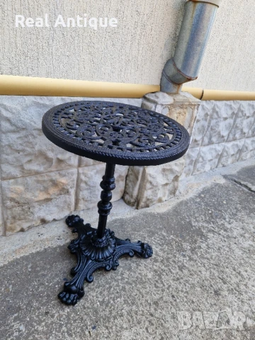 Чудесна антикварна метална помощна градинска масичка , снимка 5 - Антикварни и старинни предмети - 51155912
