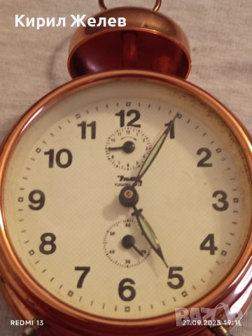 Рядък стар будилник INSA Югославия механичен за КОЛЕКЦИЯ 33447, снимка 6 - Антикварни и старинни предмети - 51859531