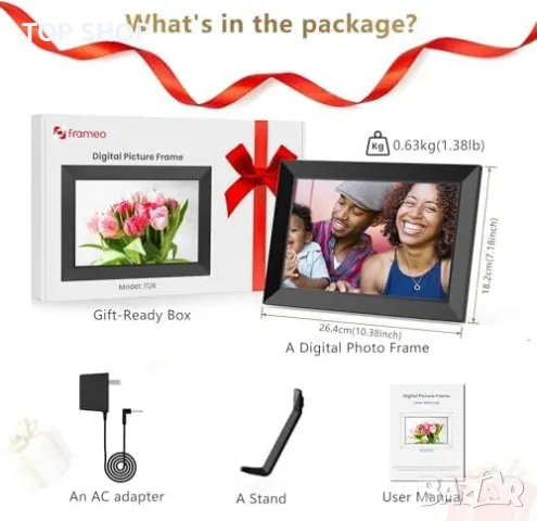 Нова Интерактивна WiFi фоторамка 10.1 инча - споделяне на снимки и видеа, снимка 2 - Други стоки за дома - 49804794