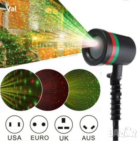 Лазерен прожектор Проектор за Коледна украса "Коледна лазерна лампа с Празнична светлина", снимка 4 - Прожектори - 52082791