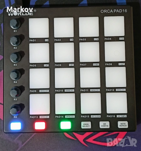 MIDI контролер Worlde Orca Pad 16 – 16 падa, снимка 5 - Ресийвъри, усилватели, смесителни пултове - 53046710