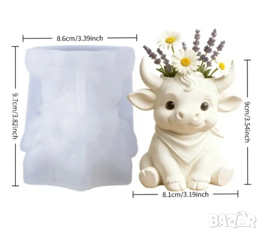 Молд кашпа теленце с лигавник , снимка 4 - Форми - 53521909